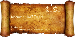 Knausz Dávid névjegykártya